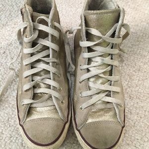 Sparkly Gold Converse Sneakers for Girls